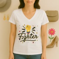 Fighter Powerful Fist Women's V-Neck T-Shirt
