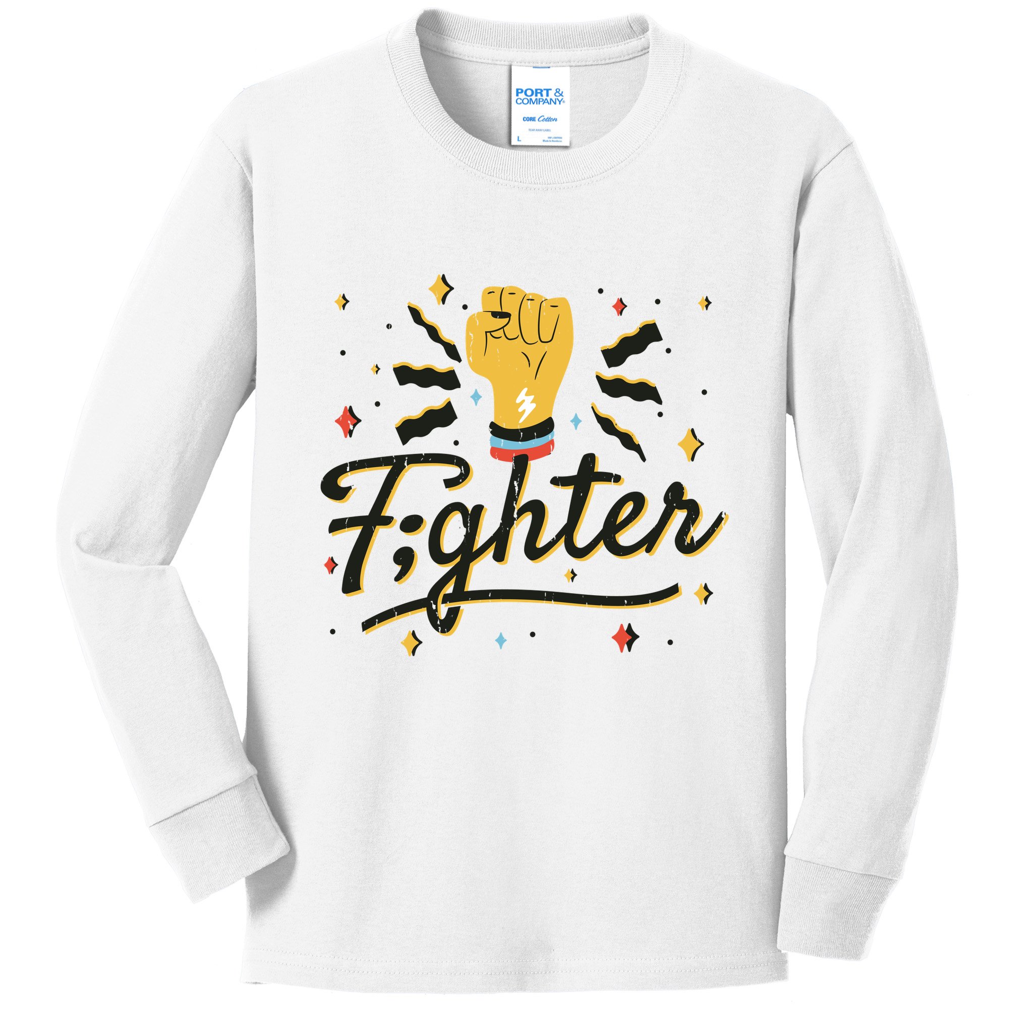 Fighter Powerful Fist Kids Long Sleeve Shirt