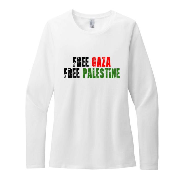 Free Palestine Womens CVC Long Sleeve Shirt