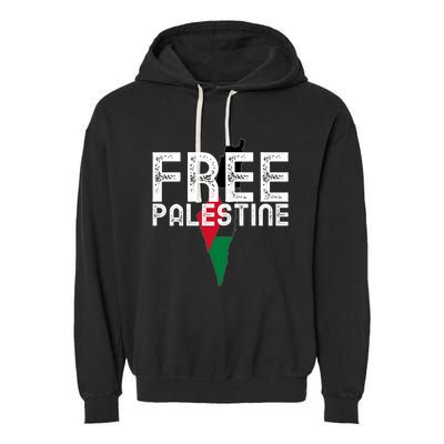 Free Palestine Flag Arabic Free Gaza Palestinian Flag Garment-Dyed Fleece Hoodie