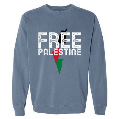 Free Palestine Flag Arabic Free Gaza Palestinian Flag Garment-Dyed Sweatshirt