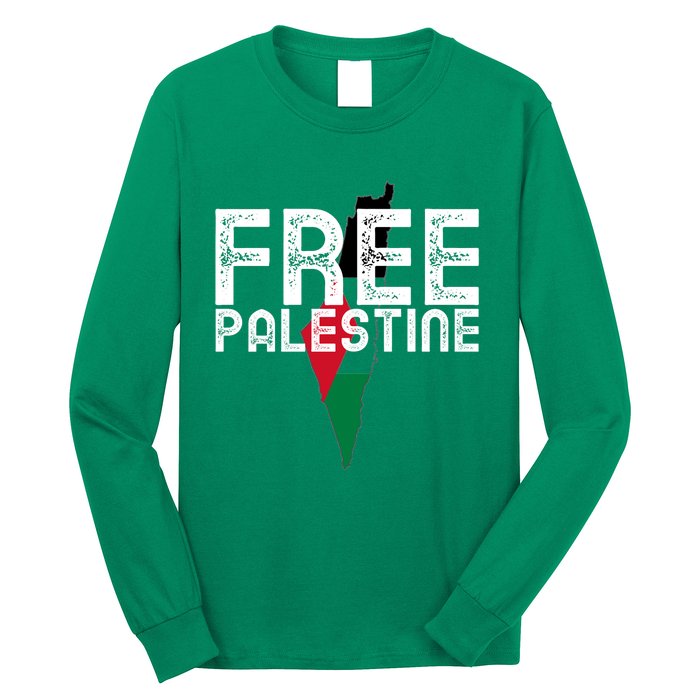 Free Palestine Flag Arabic Free Gaza Palestinian Flag Long Sleeve Shirt