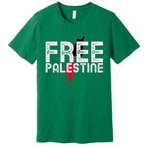 Free Palestine Flag Arabic Free Gaza Palestinian Flag Premium T-Shirt