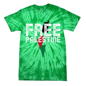 Free Palestine Flag Arabic Free Gaza Palestinian Flag Tie-Dye T-Shirt