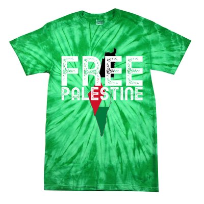 Free Palestine Flag Arabic Free Gaza Palestinian Flag Tie-Dye T-Shirt