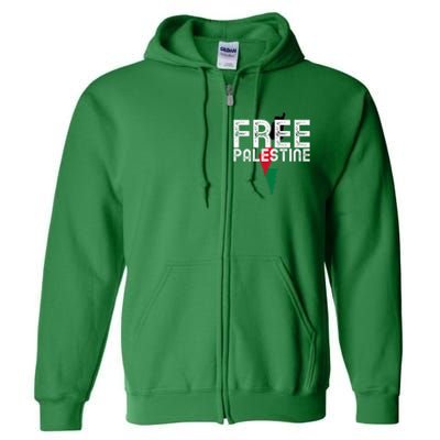 Free Palestine Flag Arabic Free Gaza Palestinian Flag Full Zip Hoodie