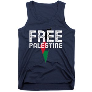 Free Palestine Flag Arabic Free Gaza Palestinian Flag Tank Top