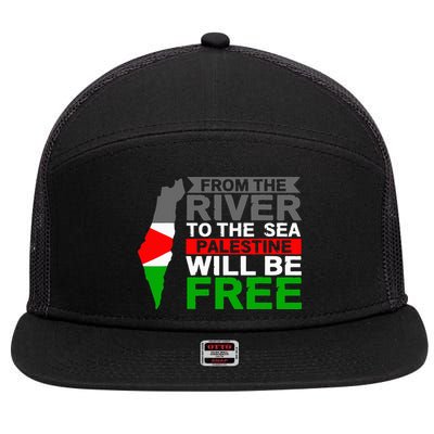 Free Palestine 7 Panel Mesh Trucker Snapback Hat
