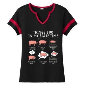 Funny Pig For Men Pig Shirts For Women Pig Tee Farm Ladies Halftime Notch Neck Tee