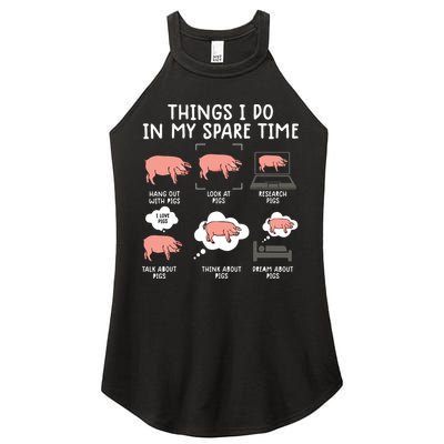Funny Pig For Men Pig Shirts For Women Pig Tee Farm Women's Perfect Tri Rocker Tank