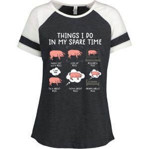 Funny Pig For Men Pig Shirts For Women Pig Tee Farm Enza Ladies Jersey Colorblock Tee