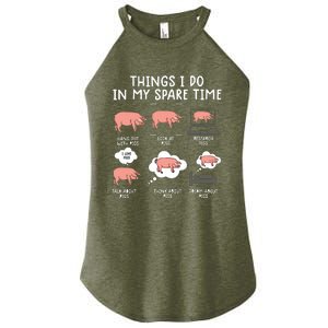 Funny Pig For Men Pig Shirts For Women Pig Tee Farm Women's Perfect Tri Rocker Tank