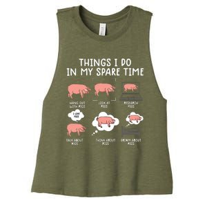 Funny Pig For Men Pig Shirts For Women Pig Tee Farm Women's Racerback Cropped Tank