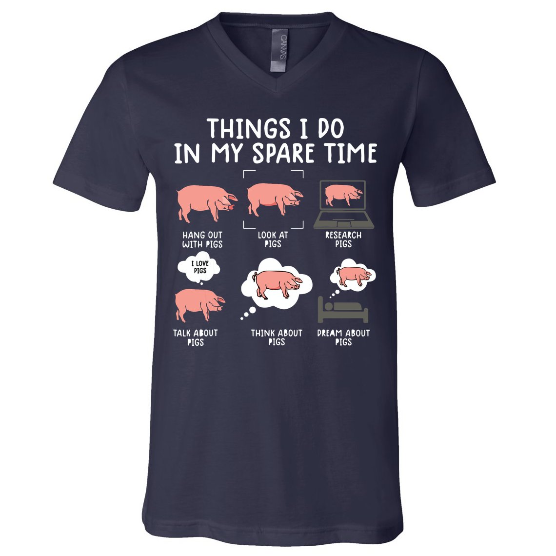 Funny Pig For Men Pig Shirts For Women Pig Tee Farm V-Neck T-Shirt