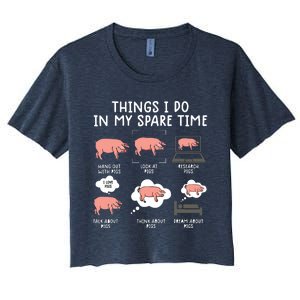 Funny Pig For Men Pig Shirts For Women Pig Tee Farm Women's Crop Top Tee