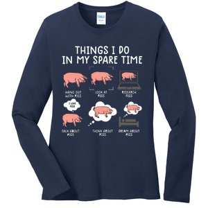 Funny Pig For Men Pig Shirts For Women Pig Tee Farm Ladies Long Sleeve Shirt