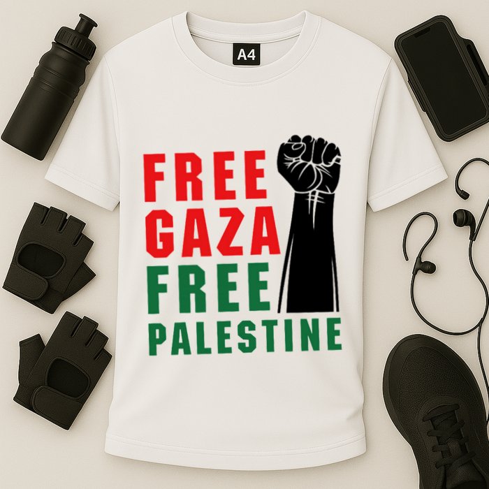 Free Palestine Cooling Performance Crew T-Shirt