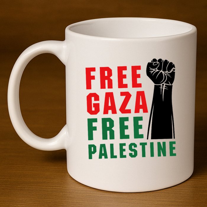 Free Palestine 11oz C Handle Ceramic Mug