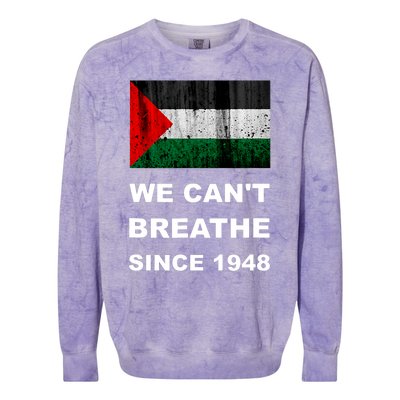 Free Palestine Flag Arabic Support Gaza Colorblast Crewneck Sweatshirt