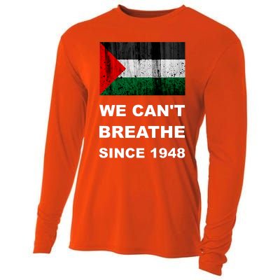 Free Palestine Flag Arabic Support Gaza Cooling Performance Long Sleeve Crew