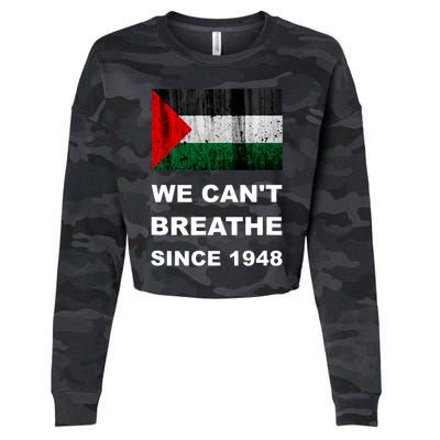 Free Palestine Flag Arabic Support Gaza Cropped Pullover Crew