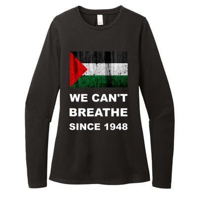 Free Palestine Flag Arabic Support Gaza Womens CVC Long Sleeve Shirt