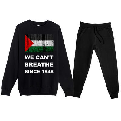 Free Palestine Flag Arabic Support Gaza Premium Crewneck Sweatsuit Set