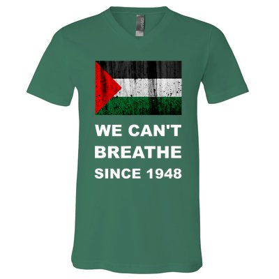 Free Palestine Flag Arabic Support Gaza V-Neck T-Shirt