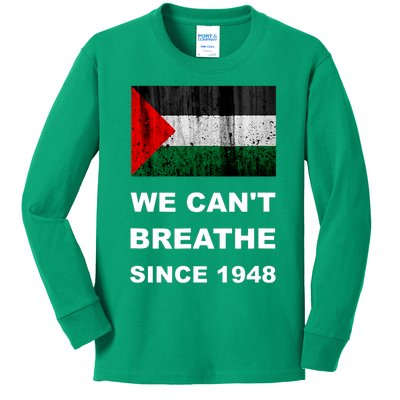 Free Palestine Flag Arabic Support Gaza Kids Long Sleeve Shirt