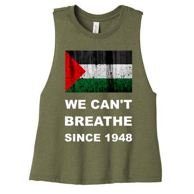 Free Palestine Flag Arabic Support Gaza Women's Racerback Cropped Tank