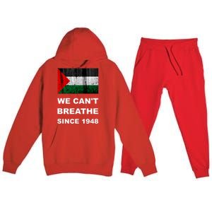 Free Palestine Flag Arabic Support Gaza Premium Hooded Sweatsuit Set