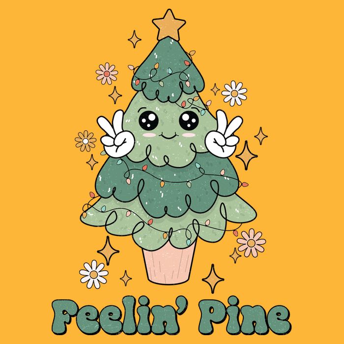 Feelin Pine Funny Christmas Tree Pom Pom 12in Knit Beanie