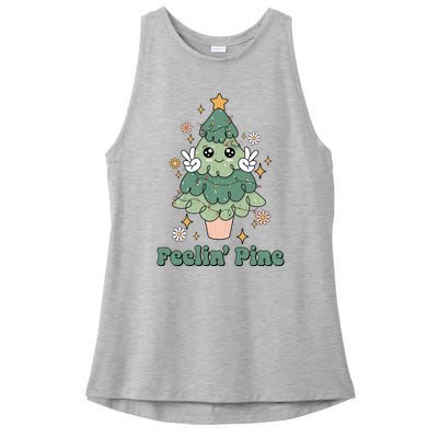 Feelin Pine Funny Christmas Tree Ladies PosiCharge Tri-Blend Wicking Tank