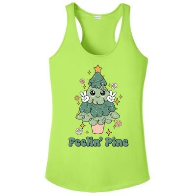 Feelin Pine Funny Christmas Tree Ladies PosiCharge Competitor Racerback Tank