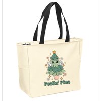 Feelin Pine Funny Christmas Tree Zip Tote Bag