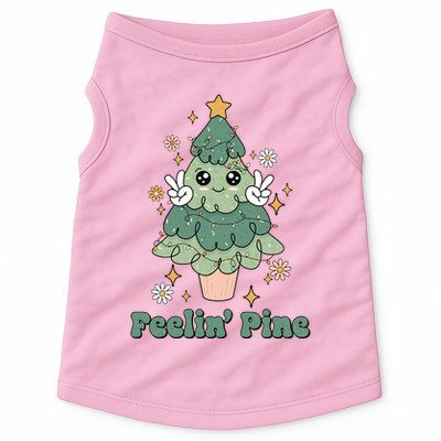 Feelin Pine Funny Christmas Tree Doggie Tank