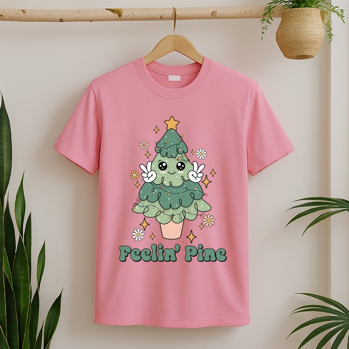 Feelin Pine Funny Christmas Tree T-Shirt
