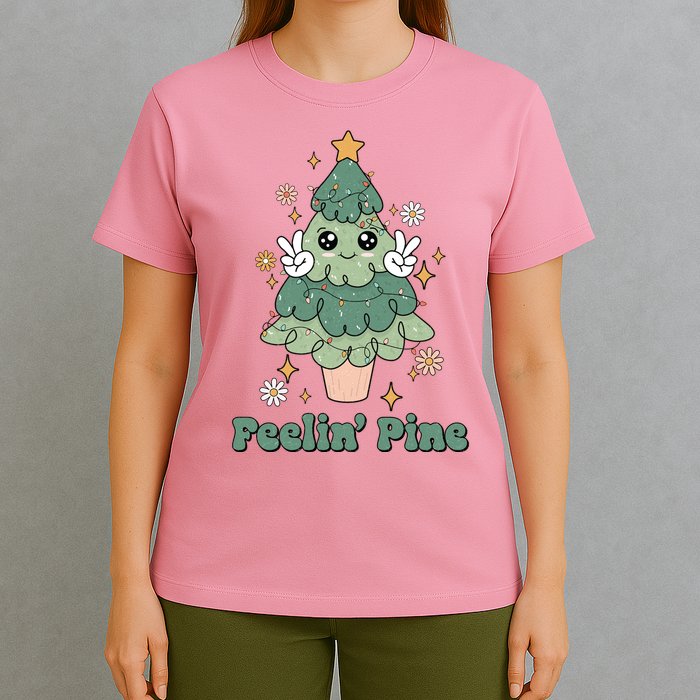 Feelin Pine Funny Christmas Tree T-Shirt