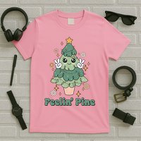 Feelin Pine Funny Christmas Tree T-Shirt