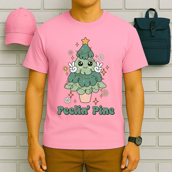 Feelin Pine Funny Christmas Tree T-Shirt