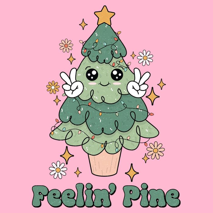 Feelin Pine Funny Christmas Tree T-Shirt