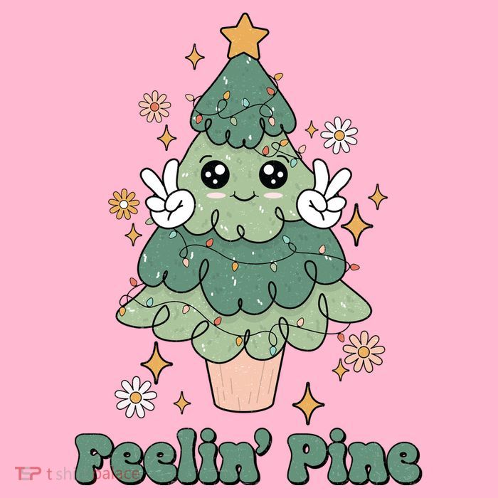 Feelin Pine Funny Christmas Tree Button
