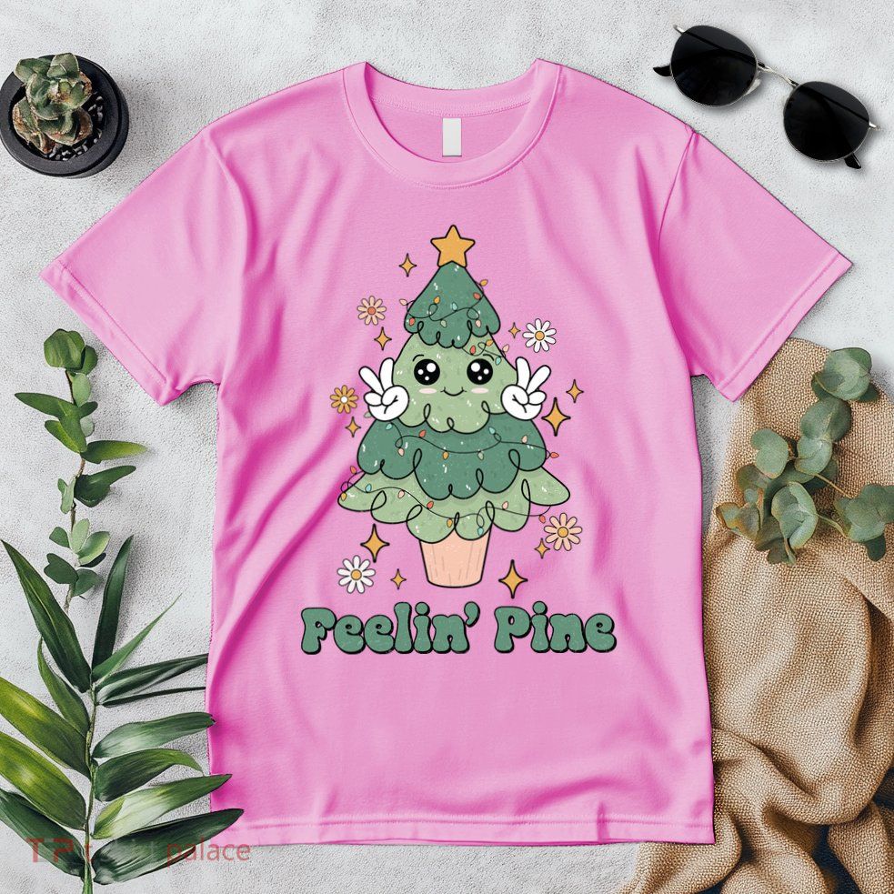 Feelin Pine Funny Christmas Tree Premium T-Shirt