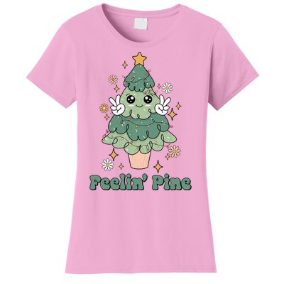 Feelin Pine Funny Christmas Tree Women's T-Shirt