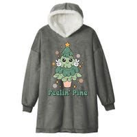 Feelin Pine Funny Christmas Tree Hooded Wearable Blanket