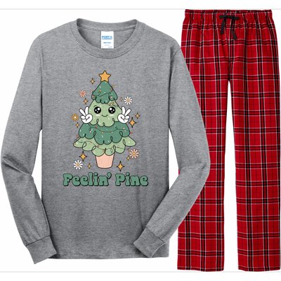 Feelin Pine Funny Christmas Tree Long Sleeve Pajama Set