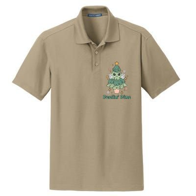 Feelin Pine Funny Christmas Tree Dry Zone Grid Polo