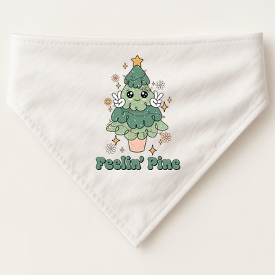 Feelin Pine Funny Christmas Tree USA-Made Doggie Bandana