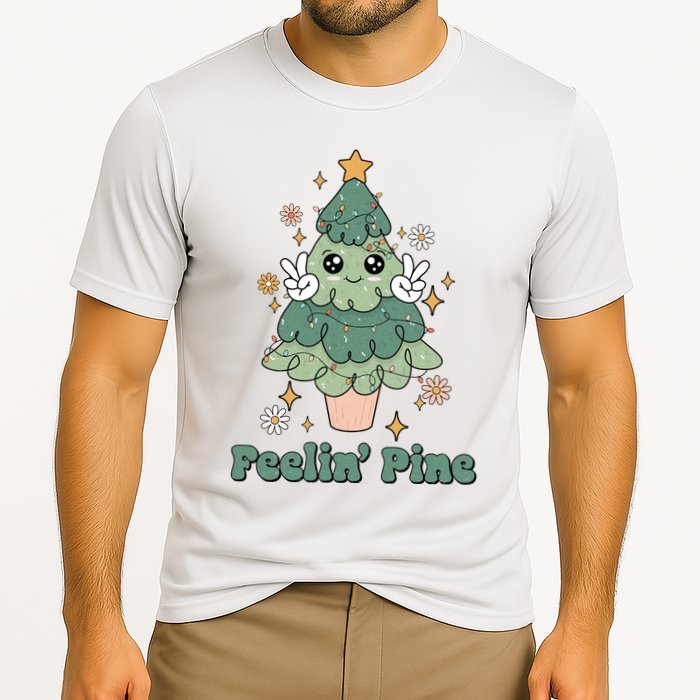Feelin Pine Funny Christmas Tree Performance Shirt