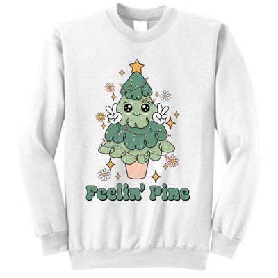 Feelin Pine Funny Christmas Tree Sweatshirt